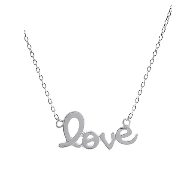 Sterling Silver High-Polished Love Necklace