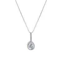 Sterling Silver & Cubic Zirconia Teardrop Pendant Necklace