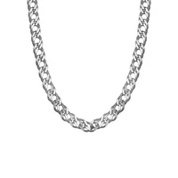 Italian Silver Double Curb Chain Necklace