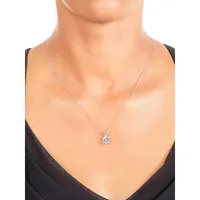 Sterling Silver & Cubic Zirconia Round Pendant Necklace