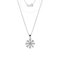 Sterling Silver & Pavé Snowflake Pendant Necklace