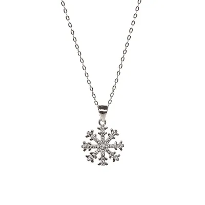 Collier à pendentif de flocon de neige en argent sterling avec cristaux