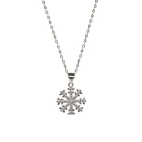 Sterling Silver & Pavé Snowflake Pendant Necklace