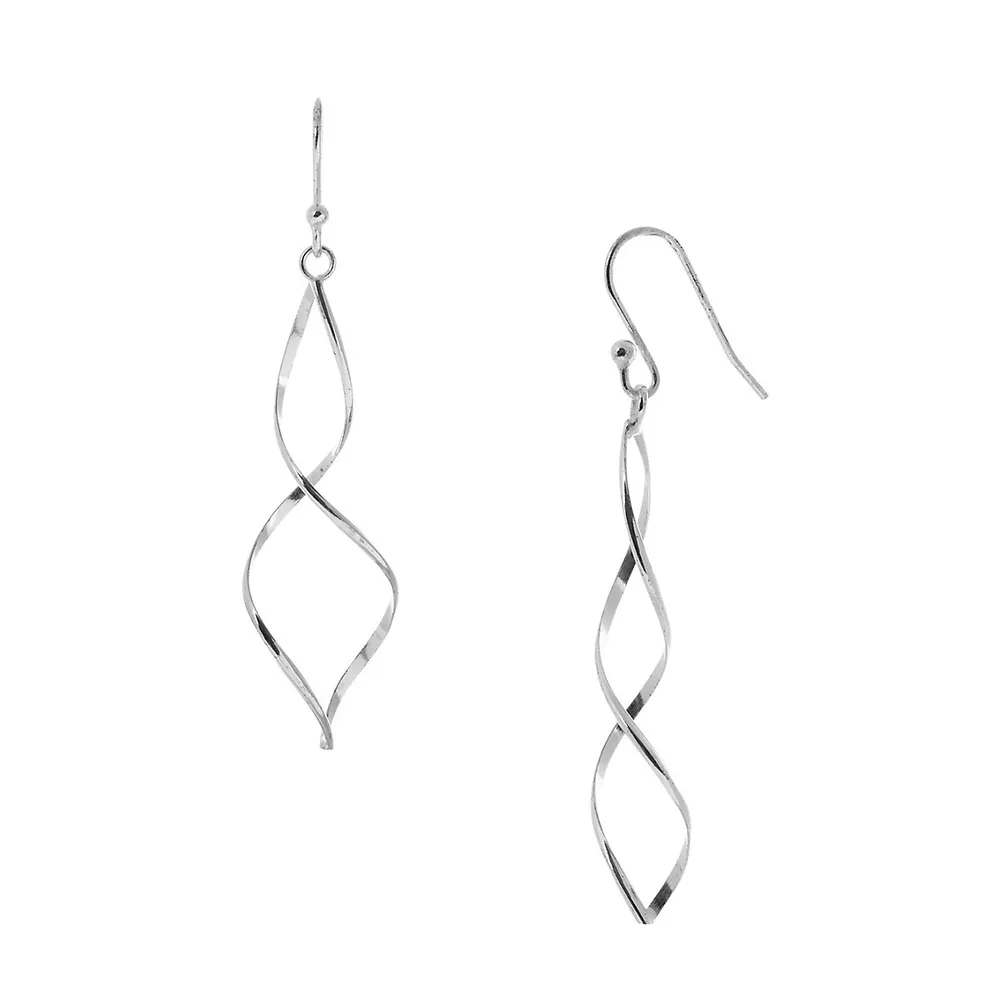 Sterling Silver Open Twist Statement Earrings