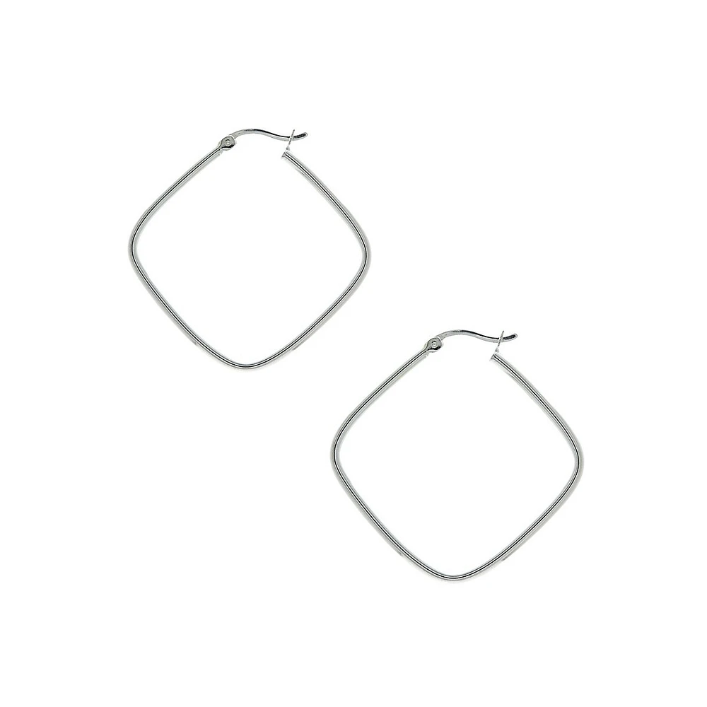 Sterling Silver Square Hoop Earrings