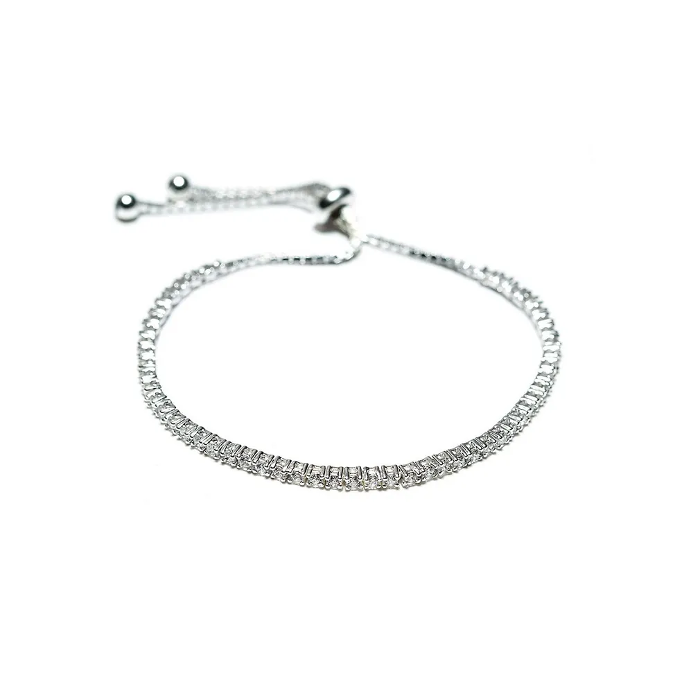 Lux Sterling Silver & Cubic Zirconia Slider Bracelet