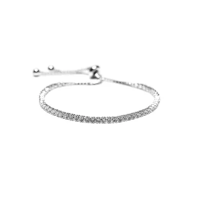 Lux Sterling Silver & Cubic Zirconia Slider Bracelet