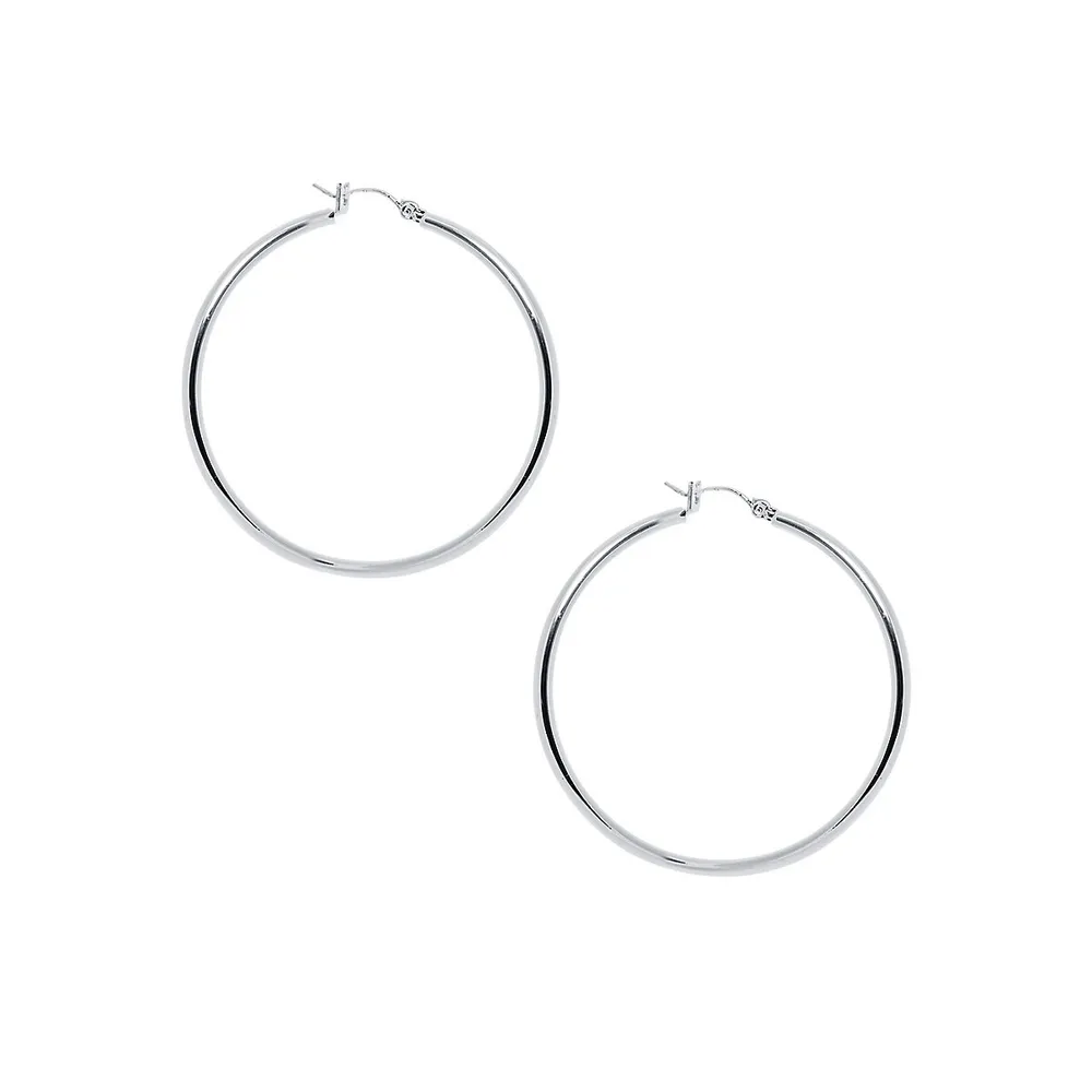 Lux Sterling Silver Large Endless Hoop Earrings/2"
