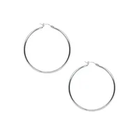 Lux Sterling Silver Large Endless Hoop Earrings/2"