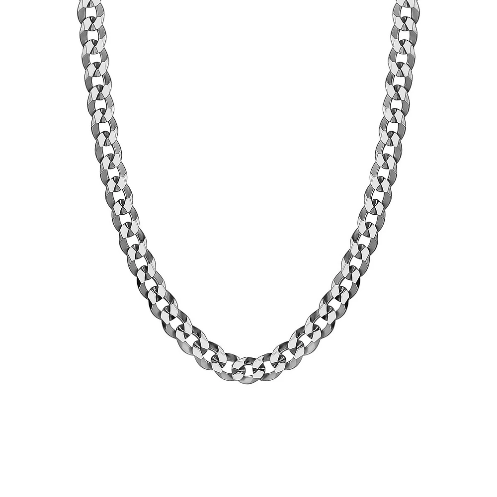 Italian Silver Curb Chain Necklace