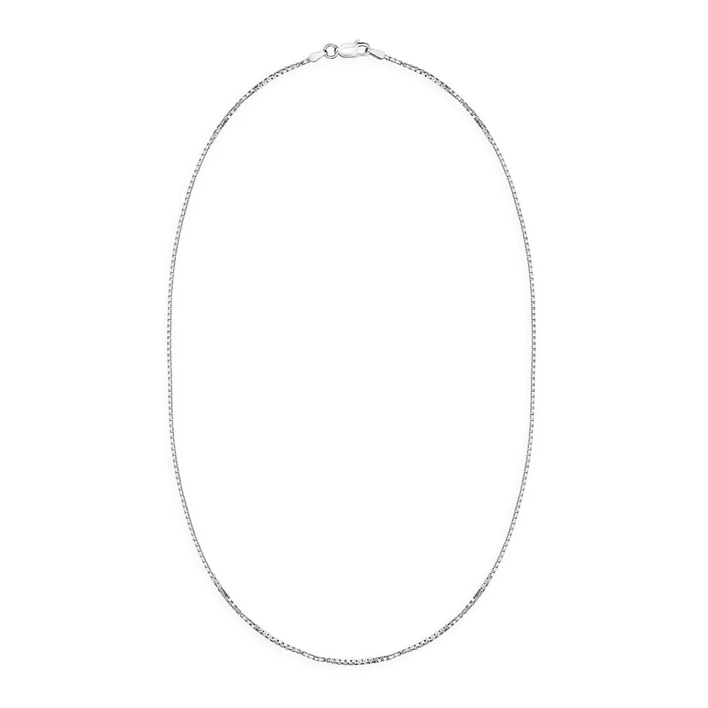 Italian Sterling Silver Medium Box Chain Necklace