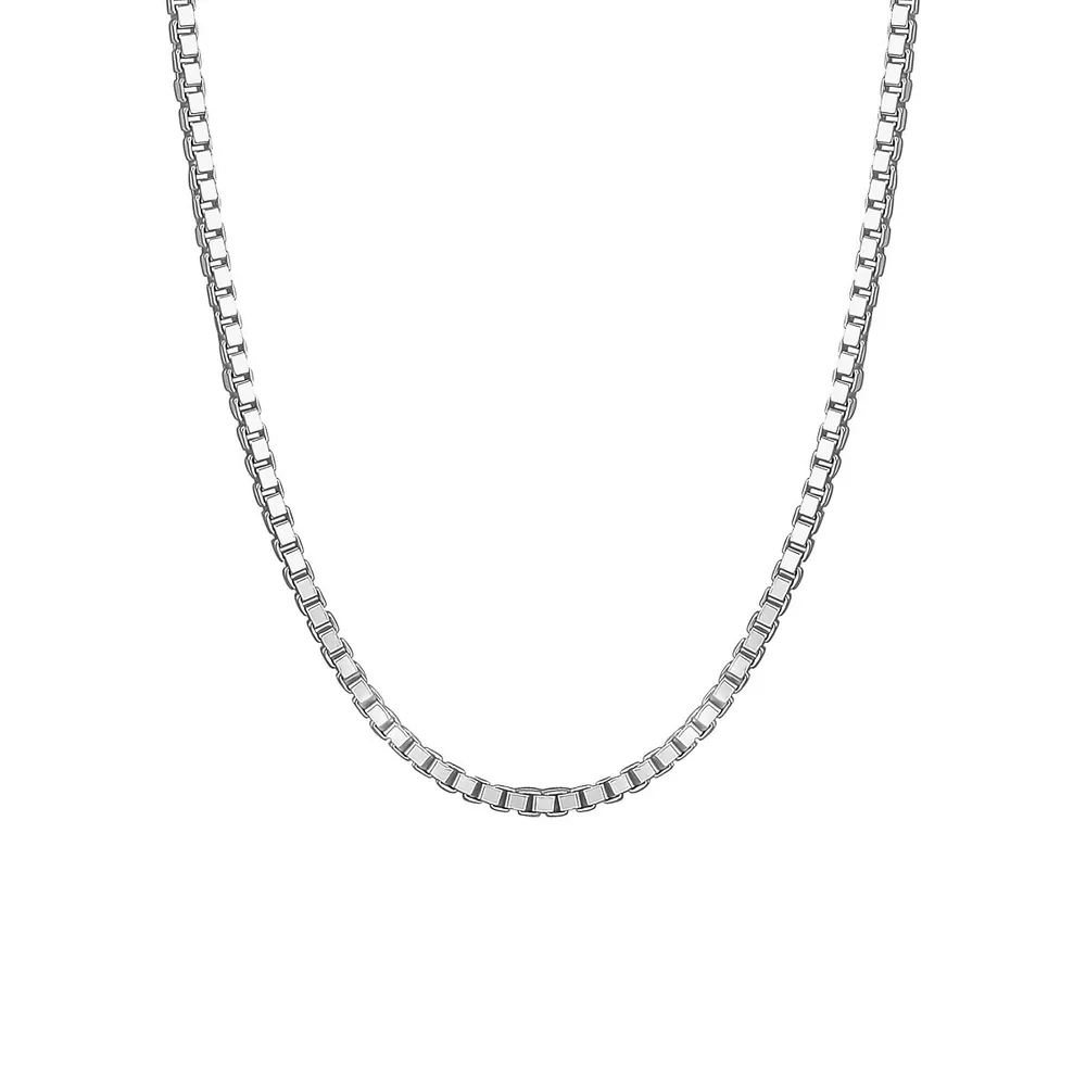 Italian Sterling Silver Medium Box Chain Necklace