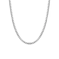 Italian Sterling Silver Medium Box Chain Necklace