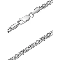 Italian Sterling Silver Popcorn Chain Necklace