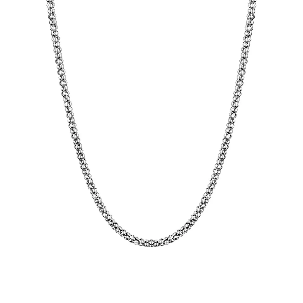 Italian Sterling Silver Popcorn Chain Necklace