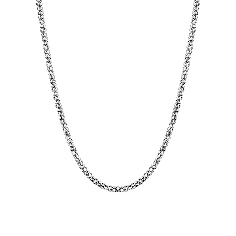 Italian Sterling Silver Popcorn Chain Necklace