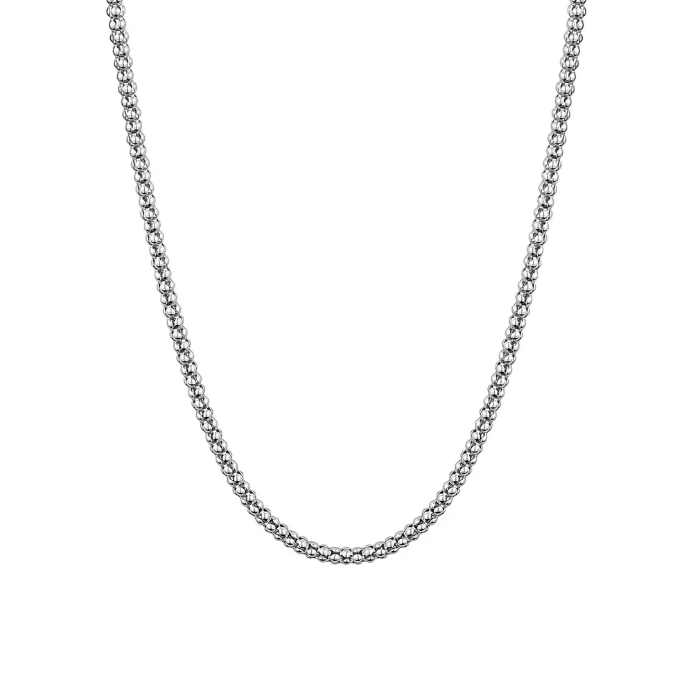 Italian Sterling Silver Popcorn Chain Necklace