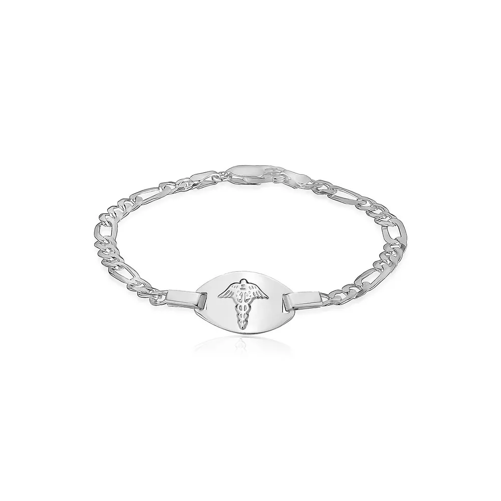 Sterling Silver Marine Link Medical Alert Bracelet