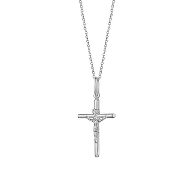 Italian Sterling Silver Crucifix Pendant Necklace