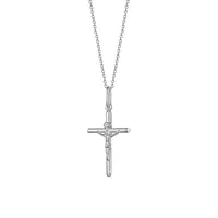 Italian Sterling Silver Crucifix Pendant Necklace