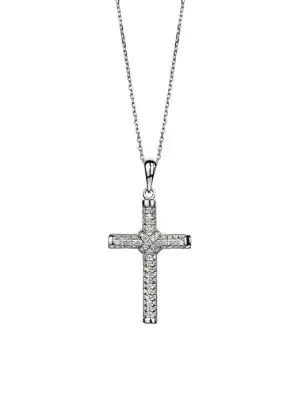 silver crystal cross pendant