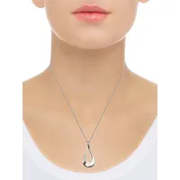 Sterling Silver High-Polished Swirl Pendant Necklace