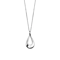 Sterling Silver High-Polished Swirl Pendant Necklace