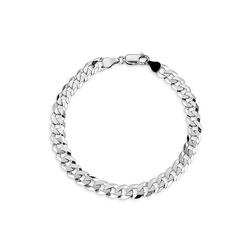 Bracelet à maillons gourmette en argent sterling