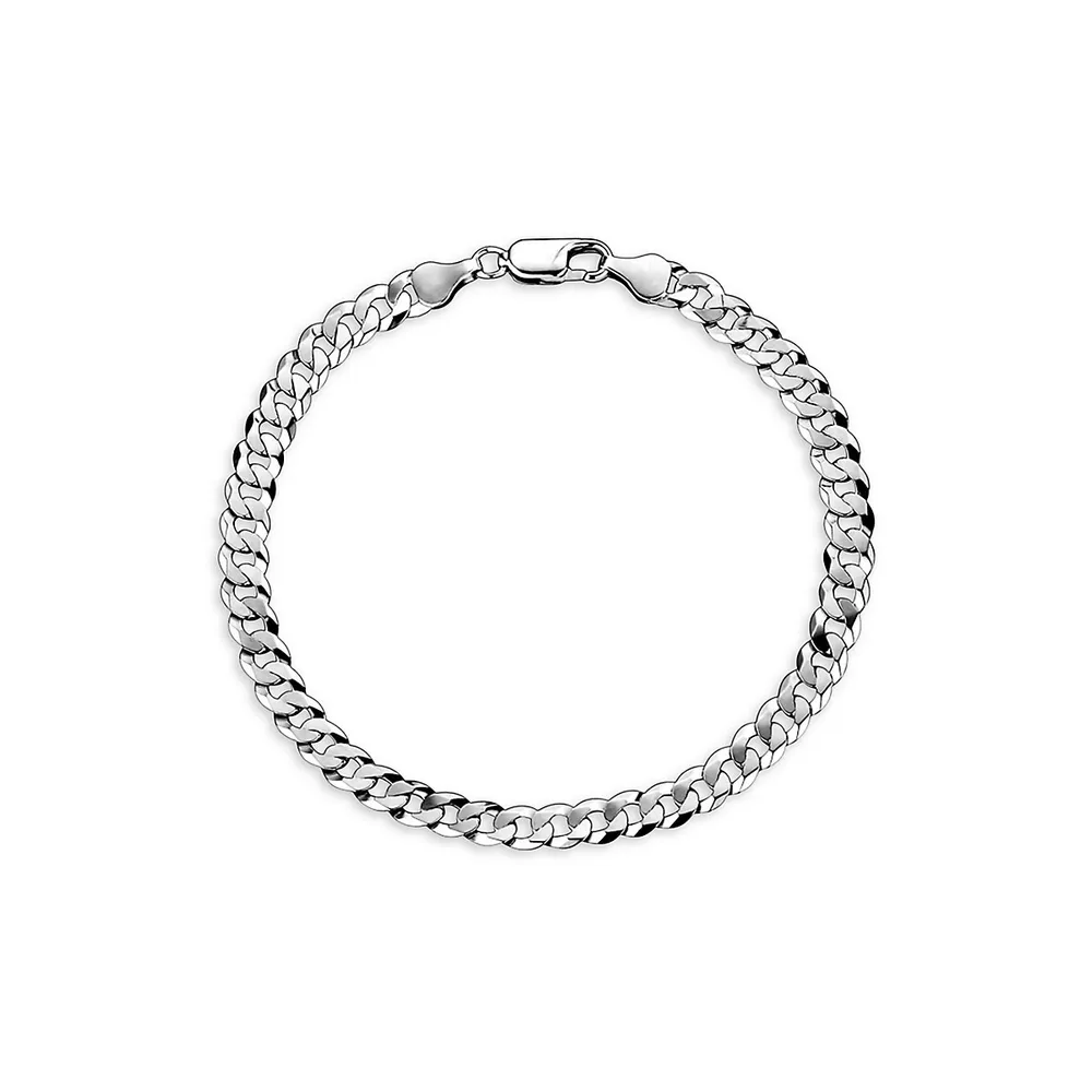Sterling Silver Fancy Curb Link Bracelet