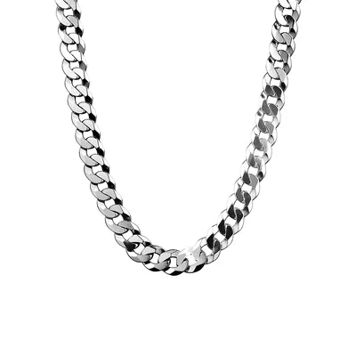 Men's Sterling Silver Medium Curb-Link Chain - 20-Inch