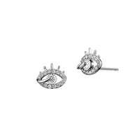 Sterling Silver & Cubic Zirconia Evil Eye Stud Earrings