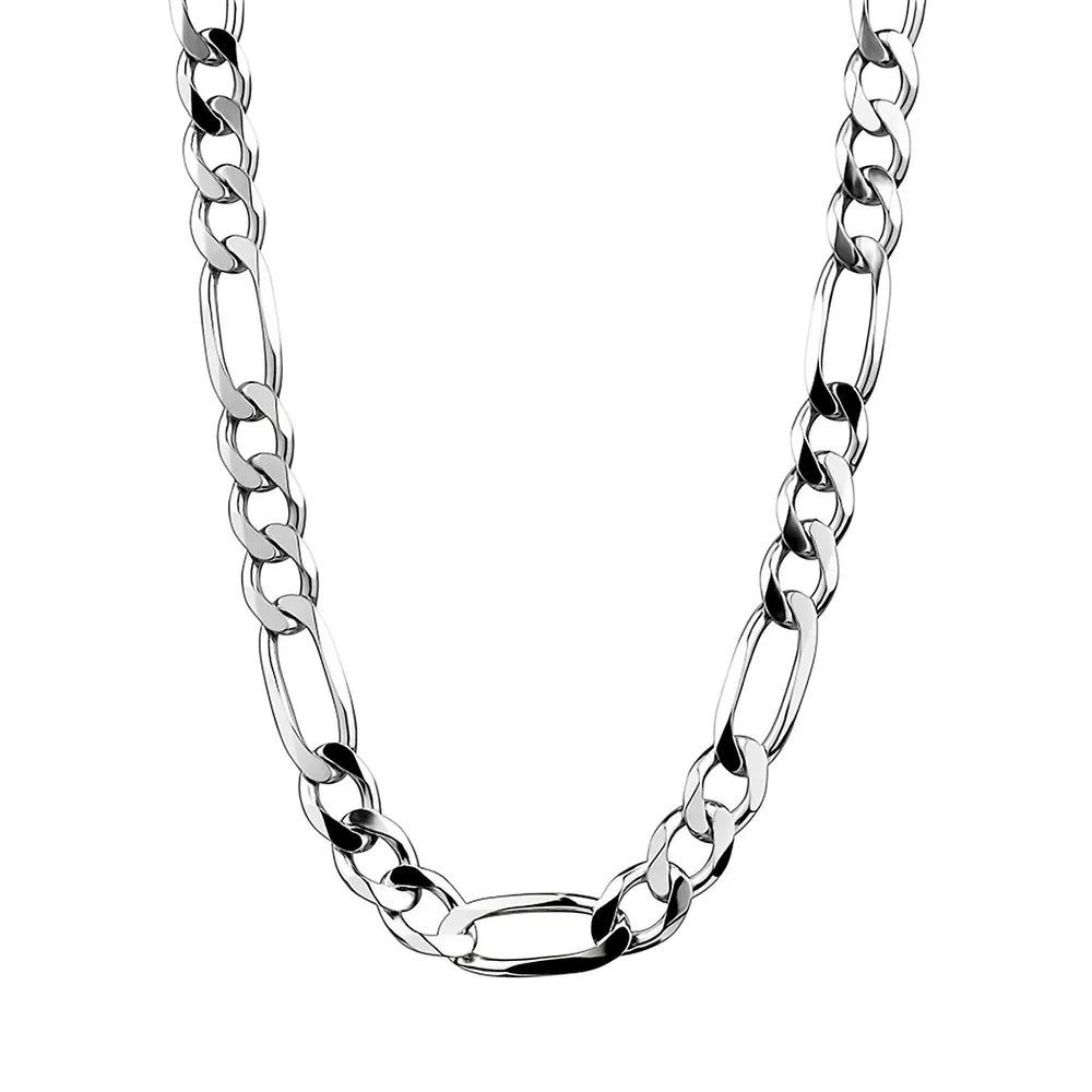 Men's Sterling Silver Medium Figaro Link Chain Necklace - 20-Inch