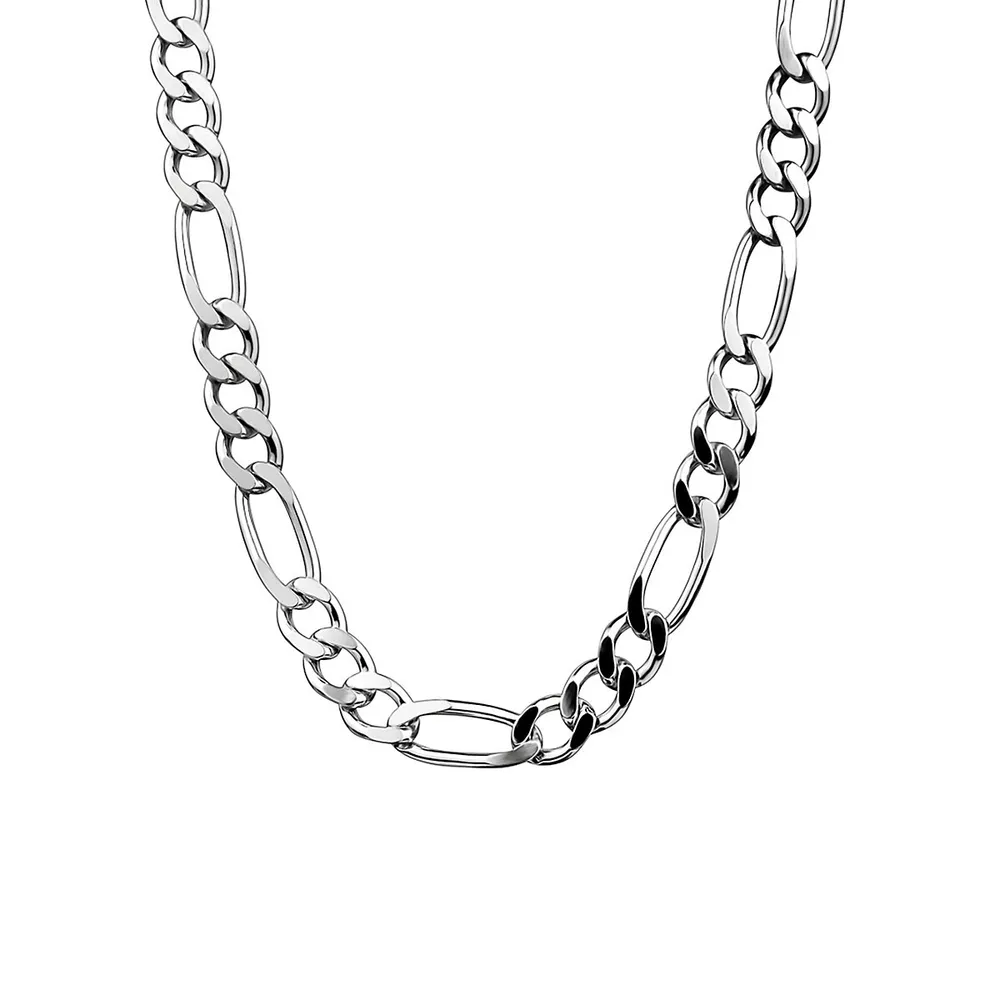 Sterling Silver Large Figaro Chain - 22 inch