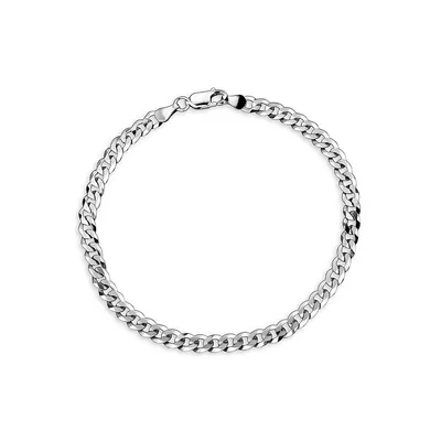 Men's Sterling Silver Curb Link Boxed Bracelet