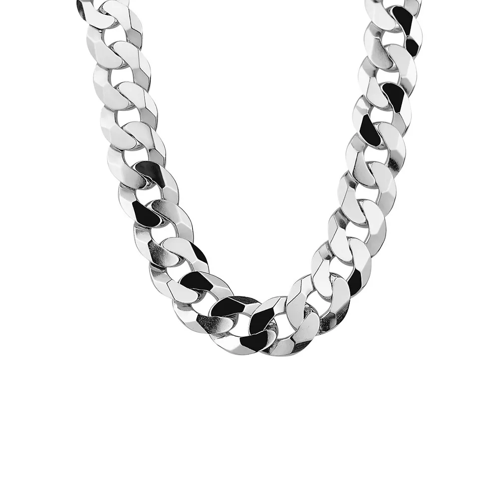 Men's Sterling Silver Curb Chain- 22-inch