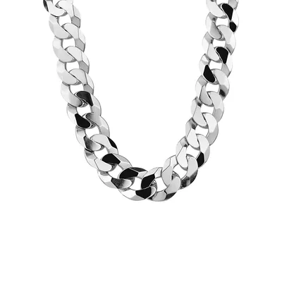 Men's Sterling Silver Curb Chain- 22-inch