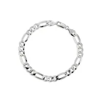 Sterling Silver Medium Figaro Link Bracelet