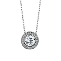 Sterling Silver & Cubic Zirconia Slider Pendant Necklace