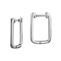 Sterling Silver Double Rectangular Huggies