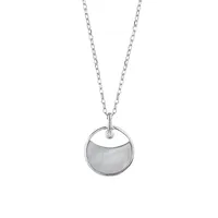 Sterling Silver, Mother-Of-Pearl & Cubic Zirconia Pendant Necklace