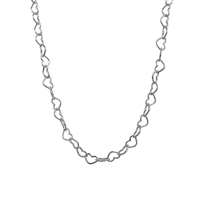Sterling Silver Open Heart Link Chain