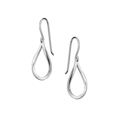 Sterling Silver Twisted Open Drop Earrings