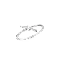 Sterling Silver Small Cubic Zirconia Bypass Ring