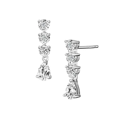 Sterling Silver & Cubic Zirconia Linear Earrings