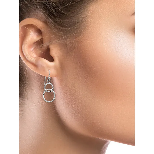 Giani Bernini Cubic Zirconia Interlocking Circle Drop Earrings in