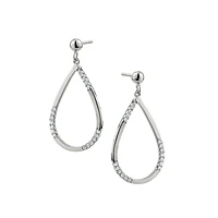 Sterling Silver & Cubic Zirconia Loop Drop Earrings