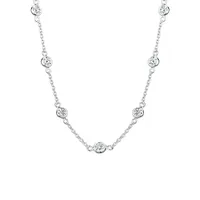 Sterling Silver & Clear Cubic Zirconia Station Necklace