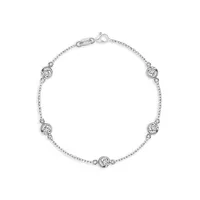 Sterling Silver & Clear Cubic Zirconia Station Bracelet