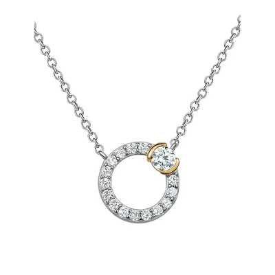Sterling Silver Two-Tone Circle Of Life Pendant Necklace