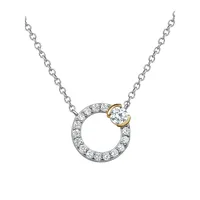 Sterling Silver Two-Tone Circle Of Life Pendant Necklace